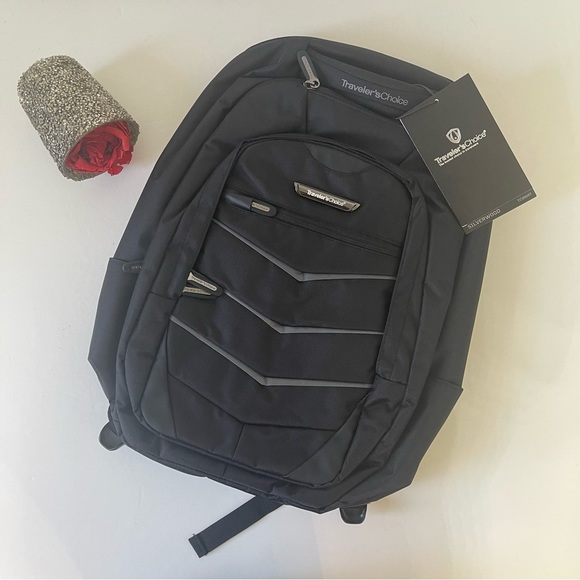 TRAVELERS CHOICE Black Silverwood Computer Backpack - New With Tag - Reemoly - Picture 2 of 14
